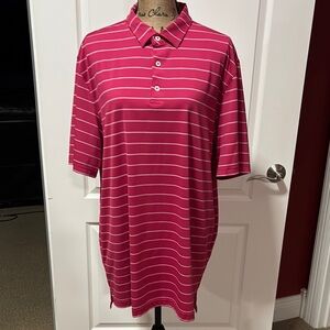 johnnie-O Pink and White Polo Shirt Casual Wear